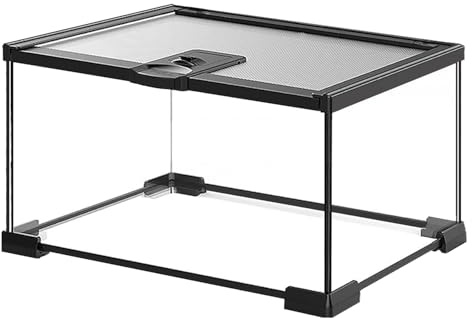 Craftsboys Terrarium-Vivarium aus Glas, Netz-Oberseite, vollständige Sicht für Eidechsen, gehörnte Frösche, Schlangen, Spinnen (S 30,5 x 19,8 x 15,2 cm)