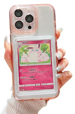 SUPRPETRIX Custodia per telefono con display per carte da collezione e foto per iPhone | Compatibile con tutte le TCG, carte da collezione, sport, One Piece, Magic The Gathering e altro (Rosa, iPhone