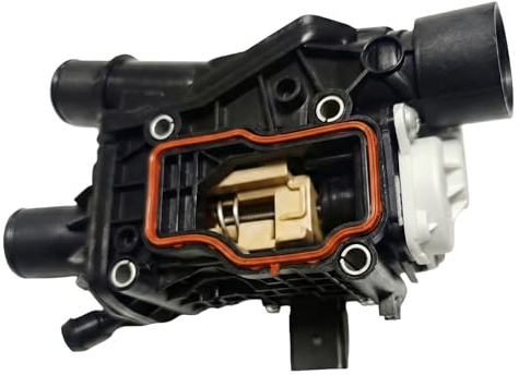 9804160380 Thermostat Thermostatgehäuse, Motorthermostatgehäuse mit Dichtung, kompatibel mit Citroën, Peugeot 308 508 BlueHDI und Ford C-Max II 2.0、Focus III 2.0
