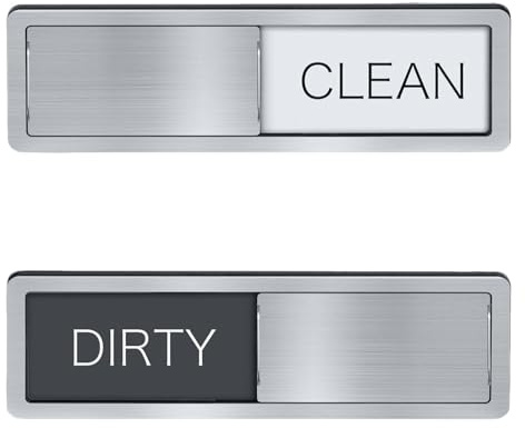 Dishwasher Magnet Clean Dirty Sign, Dishwasher Clean Dirty Sign Non-Scratching Strong Magnet and Adhesive Used for Cleaning and Dirt Reminder Signs for All Dishwashers (1 pcs)