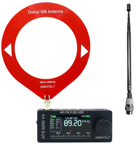 AMNVOLT V4 ATS Mini Radio Pantalla IPS Si4732 DSP Radio Receptor Am FM (Metal) (StyleB)