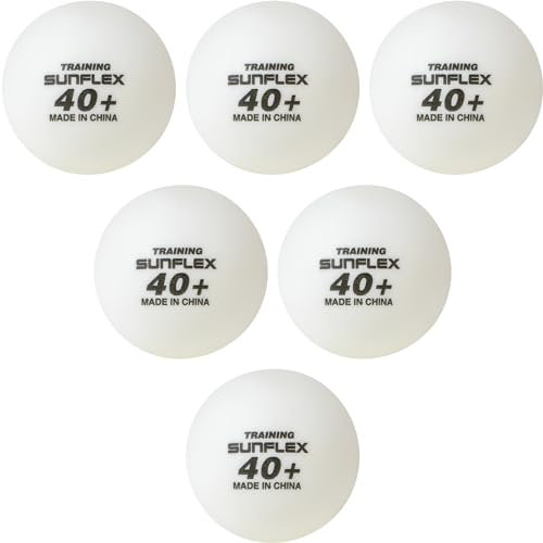 Sunflex Erwachsene Tischtennis-bälle Training 6 Stück, weiß, M, 20605