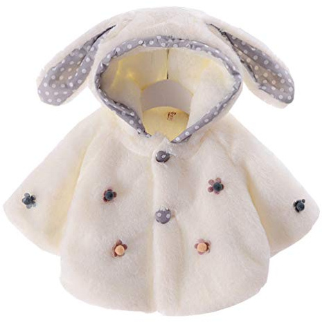 OKSakady Neonato Infantile Neonata Pelliccia Ecologica Cappuccio Cappotto Giacca Mantellina Mantello Poncho