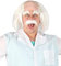 weiße Perücke strubbelig mit Halbglatze Augenbrauen und Bart verrückter Professor Einstein alter Opa Greis Karneval Party