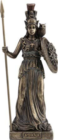 Altgriechische Göttin Athene/Minerva mit Schild (Dekorative Bronzestatue 20cm)