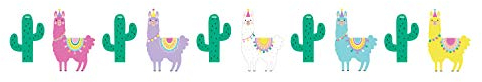 Creative Converting Lama-Party-Banner, 1 Karat, mehrfarbig, 193 x 15,2 cm