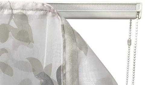 Bastone Binario per Tenda a Pacchetto - Personalizzabile - con Sistema Coperto da Cassonetto Antipolvere - Avvolgimento a Catena - Cadute a Sgancio Rapido - in Alluminio Bianco - L. 200 CM