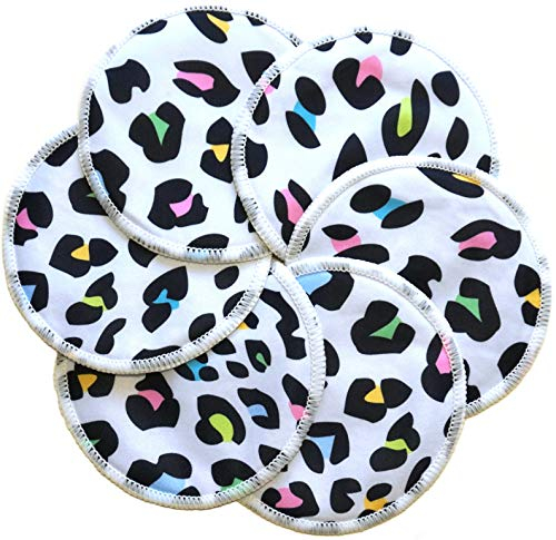 Ana Wiz Coppette assorbilatte lavabili in bambù naturale (confezione da 6, leopardo)