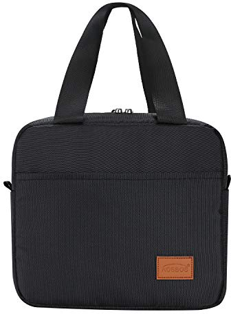 AOSBOS kleine Kühltasche Lunch Bag mit Reißverschluss Wasserdicht für Arbeit Schwarz 4L