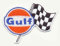 GULF Patch Aufnäher Bügelbild Tankstelle Vintage Motorsport USA Gasoline