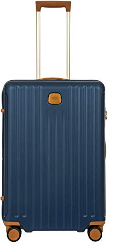 Bric's Hartschalen-Trolley Erweiterbar, Kollektion Capri, Mittelgroßer Koffer mit 4 Rollen, Leicht und Widerstandsfähig, USB-Anschluss, Integriertes TSA-Schloss, Maße: 48x69x28/32, Blau