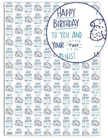 Brainbox Candy - 4 Bögen lustiges, unhöfliches Geschenkpapier Willies – Penis-Illustrationen Geschenkpapier für Erwachsene mit einem frechen Sinn für Humor – gefaltet, hochwertige Verpackung