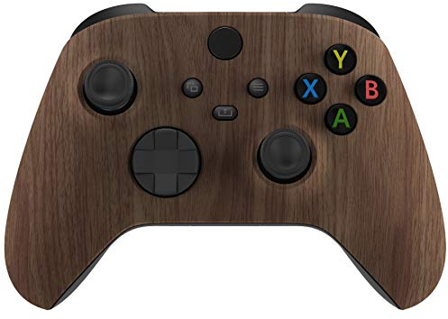 eXtremeRate Coque Avant Customisée pour Xbox Séries X/S, Coque Avant de Remplacement pour Xbox Séries X/S Manette, Grain de Bois