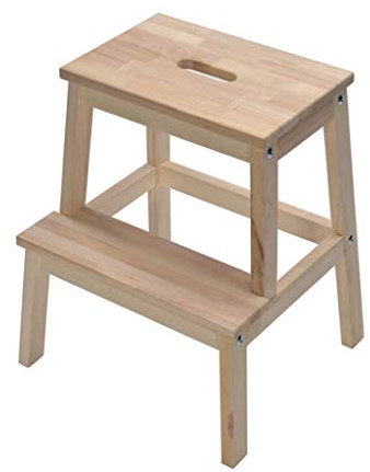 MTYLX Outdoor Home Escabeau À Double Usage, Tabouret À Chaussures Échelle,Bois Naturel