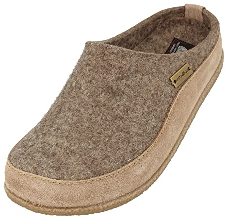 HAFLINGER Blizzard Skane Filzpantoffel Hausschuh Gummisohle Unisex Torf, Gr. 45
