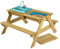 TP Toys Splash and Play hölzerner Picknicktisch mit funktionierendem Wasserhahn, Schüssel für Sand- und Wasserspiele, Mehrzweck-Holztisch für Kinder ab 2 Jahren 130 x 137 x 138 cm