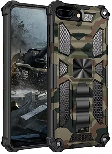 FMPCUON Hülle für iPhone 7 Plus/iPhone 8 Plus, für iPhone 7 Plus/iPhone 8 Plus Handyhülle, 360 Grad Armor Panzerhülle Heavy Duty Schutzhülle mit Ständer Case Cover - (Product) Armeegrün