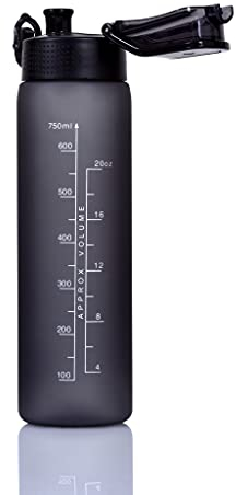 CASNO Wiederverwendbare Flasche mit Filter oder Schlauch, klein, Tritan, Trink- oder Wasserflasche, 750 ml, Grau KXN-1226A
