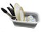 SAMMART 7.5L Collapsible Dish Drainer - Foldable Drying Rack Set - Portable Dinnerware Organizer - Space Saving Kitchen Storage Tray (1, Weiß/Grau (W/O Basisplatte))