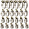 Schlauchschellen mit Schneckenantrieb Set, 24 Stück, Spannbereich Ø 8-25 mm, je 6 x Schellen mit Ø 8-12, 10-16, 12-20, 16-25, W2 Edelstahl, Kreuzschlitz SW 7, Schlauchklemmen, Rohrschellen