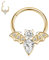AROWRO 16G Septum Ring Septum Schmuck 10mm Daith Ohrringe Septum Clicker Nasenringe CZ Fledermaus Daith Piercing Schmuck Helix Tragus Rook Lobe Ohrringe 316L Chirurgenstahl Knorpelohrring Gold