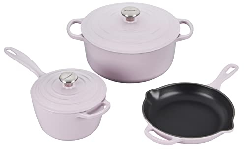 Le Creuset Batterie de cuisine Signature en fonte émaillée, 5 pièces, échalote