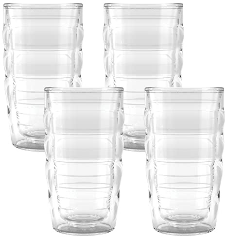 Tervis Clear & Colorful Tabletop 10oz Made in USA Double Walled Insulated Tumbler Travel Cup Keeps Drinks Cold & Hot, 10oz - 4pk, Clear