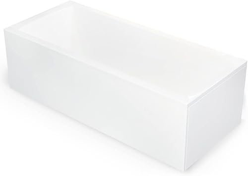 AQUADE Acryl Badewanne 200x90 cm Modell: Wolfsburg Hergеstellt in Dеutschland - Weiß Badewannen Komplettset mit Wannenfüßen, Schürze + Ab-Überlauf mit Zulauf, LED