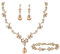 Clearine Hochzeit Schmuckset für Damen Braut Y Halskette Tennis Armband und Ohrringe baumeln Set Kristall Teardrop Marquise Cluster Schmuck für Brautjungfer Champagner Gold Ton