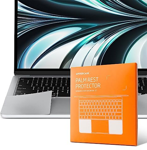 UPPERCASE GhostShield Premium Palm Rest Protector Skin Cover Set, Kratz- und Verschleißschutz, kompatibel mit MacBook Air 15 Zoll 2025 2024 2023 mit M4/M3/M2, A3241 A3114 A2941 (Silber)