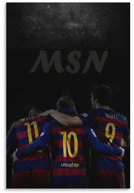 Poster mit dem legendären Fußballspieler MSN 15, 16, Posterdruck, Kunst, Wandgemälde, Leinwand, Poster, moderne Schlafzimmer-Dekoration, 30 x 45 cm, 6 Stück