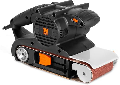 WEN - Lijadora de banda de mano y de sobremesa con combinación de velocidad variable de 10 amperios (HB424V)