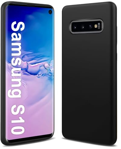 Whew Matte Schwarz Hülle Kompatibel mit Samsung Galaxy S10, Kameraschutz Ultra Dünn Soft Silikon Case, Anti-Kratzer Anti-Fingerabdruck Stoßfest Schutzhülle TPU Handyhülle Slim Cover
