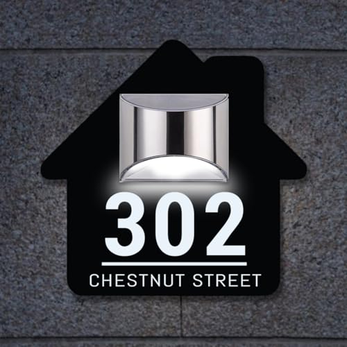 Número de casa solar Personalizado para iluminación exterior - número de casa para iluminación exterior,Placa de letrero de casa,personalizable con nombre de calle,tu dirección,hogar,hotel (House)