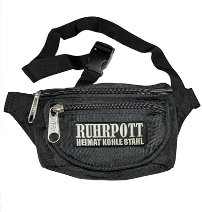 Bauchtasche Ruhrpott Heimat Kohle Stahl in schwarz I Gürteltasche Hüfttasche Waist Hip Bag Black