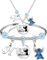 GoPaw Cartoon Schmuck Set, Cartoon Halskette Armband Niedlichen Buchstaben A-Z Geschenke Verstellbares armband für Mädchen (H)