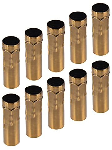 Kerzenfassungsabdeckungen, Kronleuchter Kerzenhülsen, Kerzentropfhülsen, Kunststoffabdeckungen, Röhren, Kandelabersockel, Geschmolzenes Wachs, Vintage Effekt, Weiße (Goldbronze)