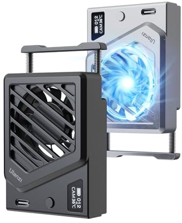 【Versión Actualizada】ULANZI Ventilador de Cámara con Montaje de Resorte, Sistema de Enfriamiento de Cámara Compatible con Sony/Canon/FUJIFILM/Nikon