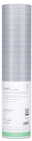 SEMPLIX Filmoplast® selbstklebendes ausreißbares Stickvlies: Zum Fixieren von Stoffen die Nicht in den Stickrahmen können (schwarz, 50 cm x 25 m)