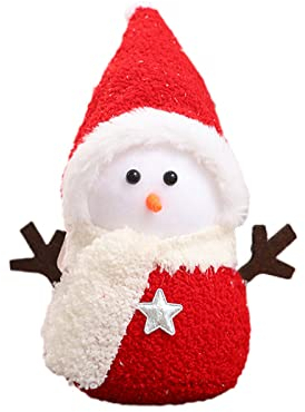 Asukohu Weihnachtsdekoration Plüsch-Schneemann für mit Schal und Mütze, Miniatur-Figur, stehendes Spielzeug für Party, Zuhause, Tischdekoration für kreatives Geschenk, Miniatur-Schneemann-Figuren