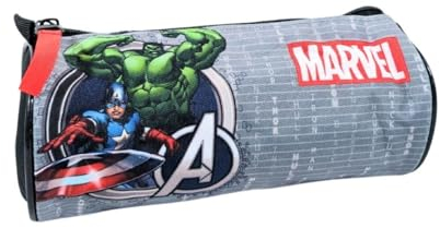 mybagstory Federmäppchen für Jungen – Avengers – Kinder – Schule – Grundschule – Kindergarten – Krippe – Federmäppchen für Jungen – Größe 20 cm, Avengers, Grau, Klassisch