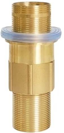 NIUKOMY Armaturen Nippel Kontermutter, Einlochdeck Kalt Warmwasser Messing Rohrmuttern für Wasserhahn Reparatur und Montage, Längerer, M32-100mm