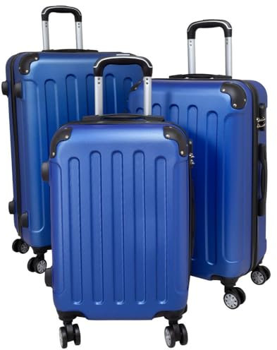 Warenhandel König Hartschalen Kofferset Trolleyset 3tlg. Gronau - Farbe Blau - Gr. M, L und XL