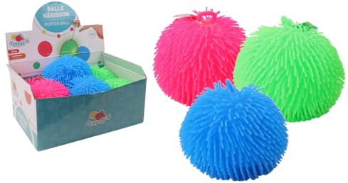 FLYPOP'S - Leuchtender Igelball - Kermess-Spiel - 038093 - Sortierte Farben - Kunststoff - Pufferball - Geburtstag - Freizeitspiel - 22 cm22 cmAb 3 Jahren