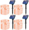 litogo [4 Stück Solar Lichterkette Aussen, 12M 120Led Lichterkette Solarlichterkette für Außen Wasserdicht KupferDraht Outdoor lichterkette Deko Draußen 8 Modus für Balkon, Weihnachten Orange