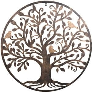 UKustomize Tree Of Life Metal Wall Art,Brown, Elegant Design, Quick and Easy to Hang,Plaque for Wall, Decorative Sign for Wall, Wall Decor Art, Spring Decorations for Home Garden Shop