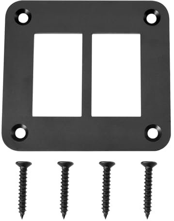 YINETTECH 1 Set Interruttore A Bilanciere 2 Vie Pannello Alloggiamento Supporto con Vite Lega Alluminio Nero Alloggiamento Supporto ARB/Carling Barca Marina Yacht Interruttore Controllo