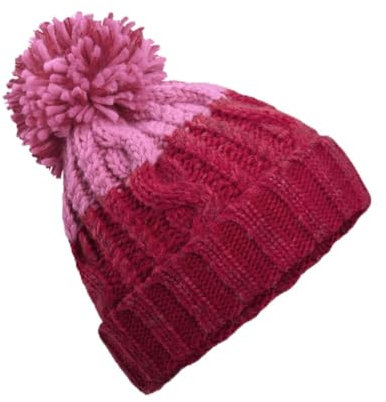 Beechfield B437 Apres Beanie Bonnet d'hiver en tricot Taille unique, Rouge classique/rose véritable, Taille unique