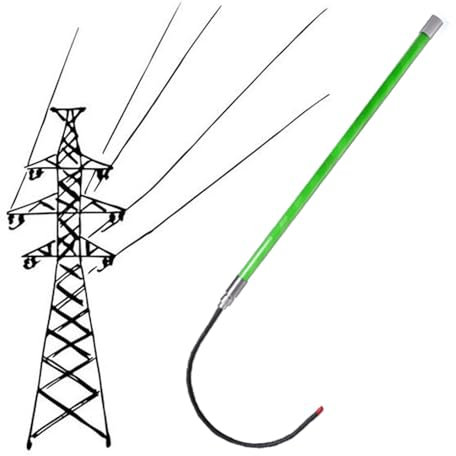 Stromschlag-Rettungshaken, Isolierte elektrische Rettungsstange mit Stromschlagschutz, Körperrettungshakenlast 80 kg, lebensrettende Stange mit 45 cm großen Öffnungshaken – abnehmbar(Yellow,300cm/118i