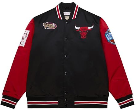 Mitchell & Ness NBA Primetime Heavyweight Satin Jacke - Chicago Bulls, M